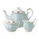 New Royal Albert 3-piece Set Teapot, Sugar & Creamer Polka Rose