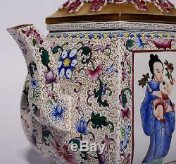 Nice Rare Antique Handwork Chinese Yixing Figures Pottery Zisha Teapot PT181