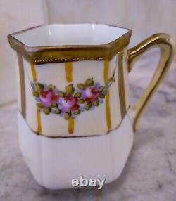 Nippon Chocolate/Teapot Set 6 Cups & Saucers Hand Painted M-in-Wreath 1911 -1918