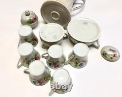 Nippon Coffee Tea Pot 6 Cups Cream and Sugar Bowl Jonroth Studio Hand Painted