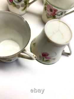 Nippon Coffee Tea Pot 6 Cups Cream and Sugar Bowl Jonroth Studio Hand Painted