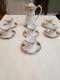 Nippon Handpainted Porcelain Tea Pot And Lid With 6 Cups And Saucers Pink And