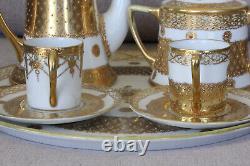 Nippon Tea Set Tray Teapot / Coffee Pot Teacups & Saucers Sugar Bowl Maple Leaf