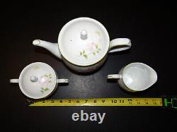 Noritake First Blush Tea Set Sugar Bowl Tea Pot Creamer Vintage 1970 Ceramic