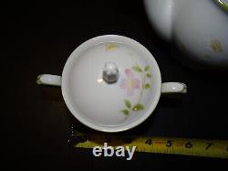 Noritake First Blush Tea Set Sugar Bowl Tea Pot Creamer Vintage 1970 Ceramic