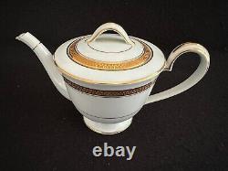 Noritake Goldridge china tea set teapot w lid creamer cov sugar bowl gold rim