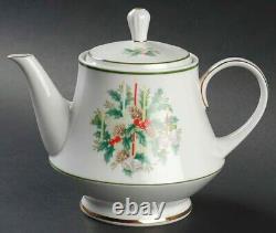 Noritake Holly 2228 Teapot With LId Creamer And Sugar Bowl With Lid MINT