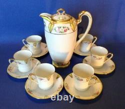 Noritake Nippon Chocolate Teapot Set Roses Daisies And Yellow Accents Japan