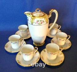 Noritake Nippon Chocolate Teapot Set Roses Daisies And Yellow Accents Japan