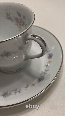 Noritake Susanna Tea Set Tea Pot Six Demitasse Cups Saucers Chocolate Coffee