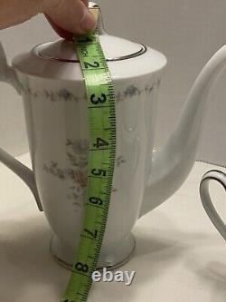 Noritake Susanna Tea Set Tea Pot Six Demitasse Cups Saucers Chocolate Coffee
