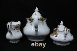 Old Country Roses Teapot, Creamer and Sugar Bowl with Lid Royal Albert