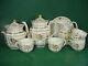 Old Paris Antique Porcelain Tea Service Set Octagonal Gilt Decoration Teapot