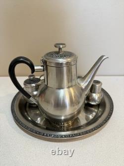 Oneida 18/8 Stainless Japan Tea Pot Sugar Creamer Sauce Bowl Salt Pepper Shaker
