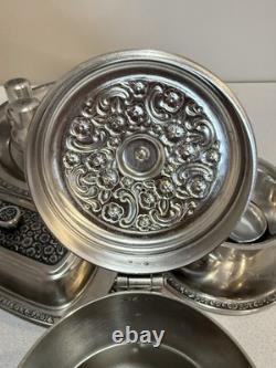 Oneida 18/8 Stainless Japan Tea Pot Sugar Creamer Sauce Bowl Salt Pepper Shaker