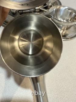 Oneida 18/8 Stainless Japan Tea Pot Sugar Creamer Sauce Bowl Salt Pepper Shaker