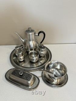 Oneida 18/8 Stainless Japan Tea Pot Sugar Creamer Sauce Bowl Salt Pepper Shaker