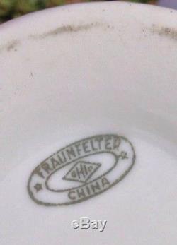 Original 1924 Fraunfelter Lusterware Art Deco Coffee Pot And Creamer Sugar Set