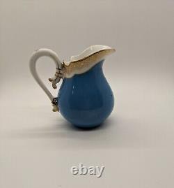 Oscar Gutherz Limoges Teapot & Creamer Robins Egg Blue and Gold Gilded Antique