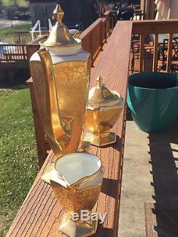 PICKARD Hand Painted & Artist Signed 3 Pc. Limoges Coffee Set Circa 1912