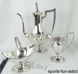 PLYMOUTH by GORHAM Sterling Silver Coffee/ Tea Pot Cream Sugar Set with Tray