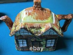 PRICE England TEA SET TEAPOT SUGAR CREAMER HOUSE VILLAGE SHAPED