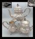 Puiforcat Antique 1880s French Sterling Silver Tea Pot Sugar Bowl Creamer Set