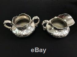 Pairpoint Quadruple Silver-plated Coffee & Tea Pot Set w Cream, Sugar, Waste