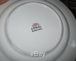Paragon 498 White Gold Bone China 40 pc Scallop Mix Set Teapot Cup Coral Tureen