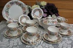 Paragon'COUNTRY LANE 24 piece (6 place Set) Tea Set (incl. Teapot) V. G. Cond