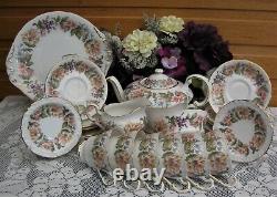 Paragon'COUNTRY LANE 24 piece (6 place Set) Tea Set (incl. Teapot) V. G. Cond