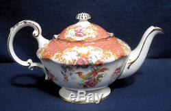 Paragon China Rockingham Pink Tea Set Teapot Creamer Sugar 2 Cup + Saucer Sets