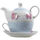 Pastel Floral Polka Dot Tea For One Teapot Pot Cup And Saucer Serving Set