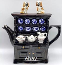 Paul CARDEW Welsh Dresser/Hutch Blue Willow large Teapot Made in England