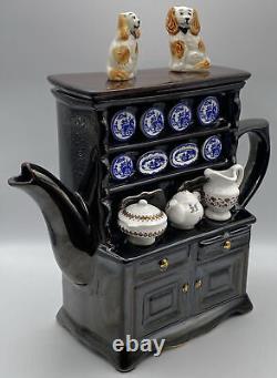 Paul CARDEW Welsh Dresser/Hutch Blue Willow large Teapot Made in England