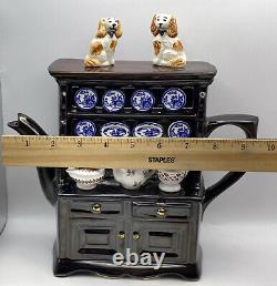 Paul CARDEW Welsh Dresser/Hutch Blue Willow large Teapot Made in England