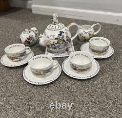 Paul Cardew Alice In Wonderland Tea Service 4 Cups/Saucers Teapot Sugar Creamer