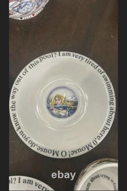 Paul Cardew Alice In Wonderland Tea Service 4 Cups/Saucers Teapot Sugar Creamer
