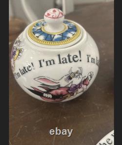 Paul Cardew Alice In Wonderland Tea Service 4 Cups/Saucers Teapot Sugar Creamer