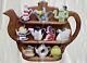 Paul Cardew Design Set Of 10 Miniature Teapots & Wooden Display Stand Retired
