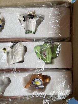 Paul Cardew Design Set of 10 Miniature Teapots & Wooden Display Stand Retired