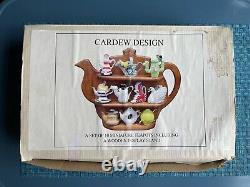 Paul Cardew Design Set of 10 Miniature Teapots & Wooden Display Stand Retired