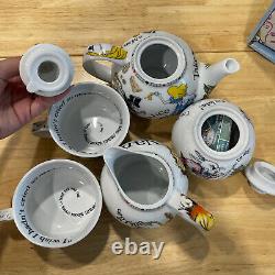 Paul cardew alice in wonderland 2010 tea set creamer sugar saucer teacups teapot