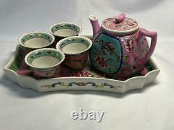 Peranakans Hand-painted Teapot Set Pink Tableware Kitchen Interior Collection