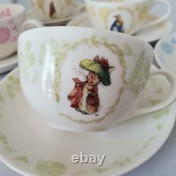Peter Rabbit Tea Set Teapot Cups & Saucers 5 Set New