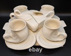 Peter Saenger Design Handmade Modernist Porcelain Studio Pottery Nesting Tea Set