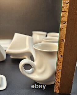 Peter Saenger Design Handmade Modernist Porcelain Studio Pottery Nesting Tea Set
