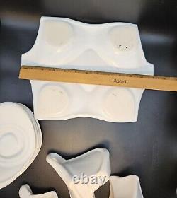 Peter Saenger Design Handmade Modernist Porcelain Studio Pottery Nesting Tea Set