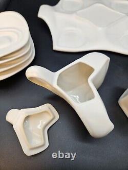 Peter Saenger Design Handmade Modernist Porcelain Studio Pottery Nesting Tea Set