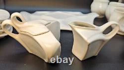 Peter Saenger Design Handmade Modernist Porcelain Studio Pottery Nesting Tea Set